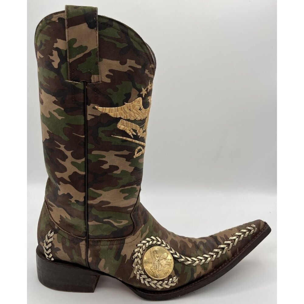 El General Camouflage Pointed Toe Western Cowboy Boots Size 25.5 Mexico / 6.5 US - Picture 8 of 14